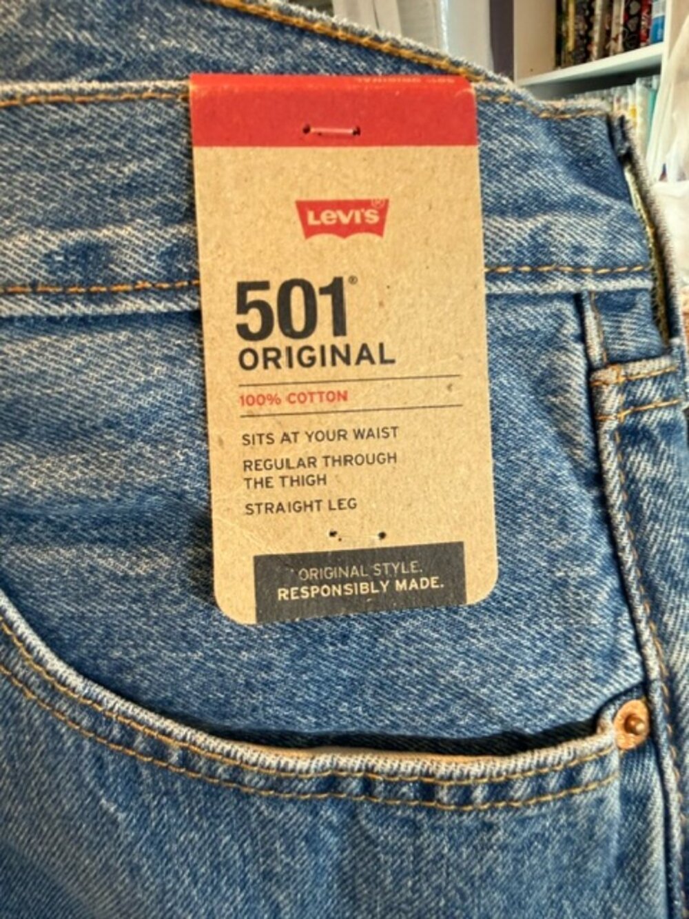 Men's Levis 501 Original Button Fly Jeans